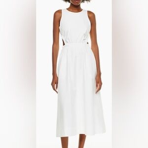 NWT Babaton Aritzia Cella Poplin white cutout dress women’s small